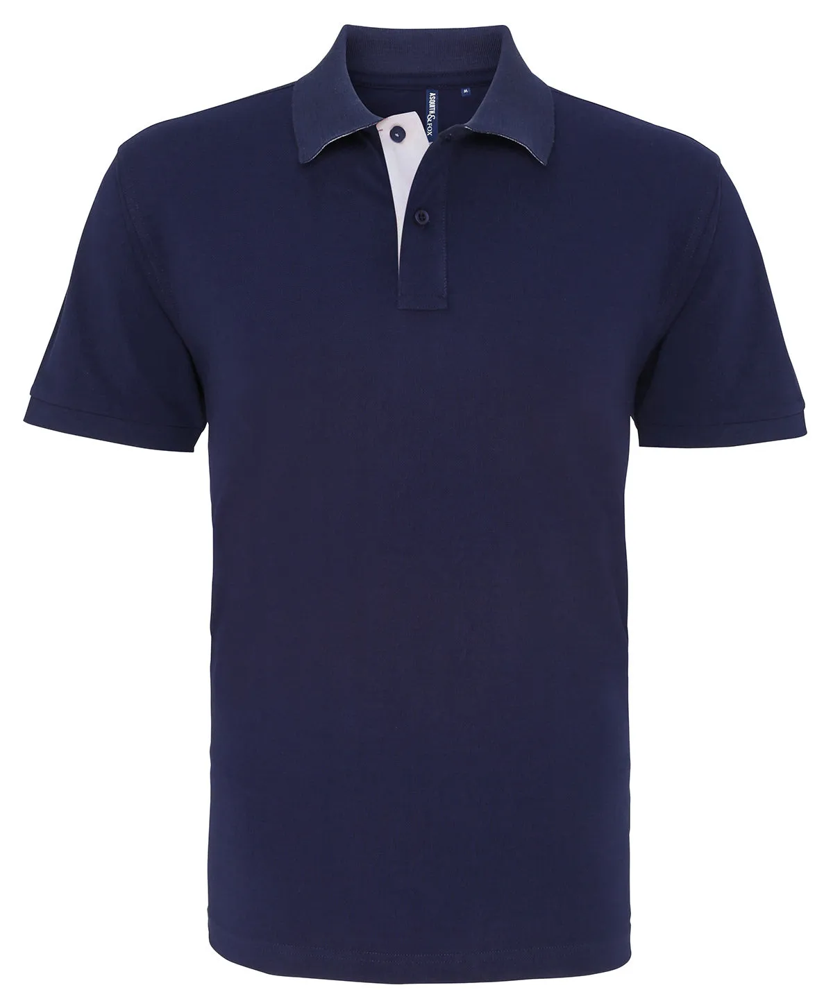 Mens classic fit contrast polo | Navy/White