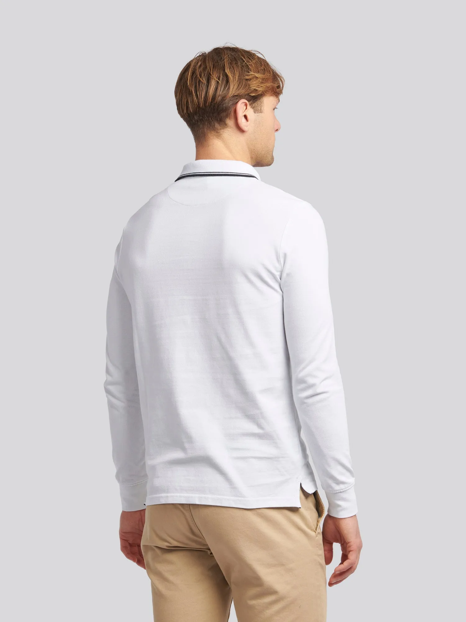 Mens Twin Tipped Pique Polo Shirt in *TEST* Bright White