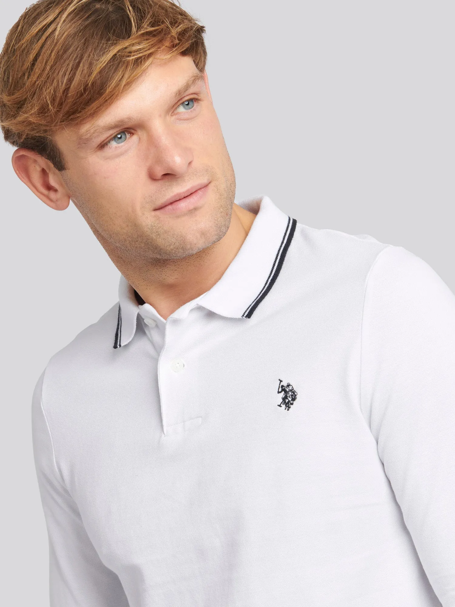 Mens Twin Tipped Pique Polo Shirt in *TEST* Bright White