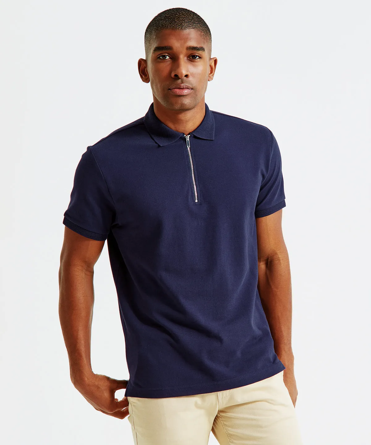 Mens zip polo | Black