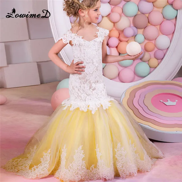 Mermaid Lace Flower Girl Dress