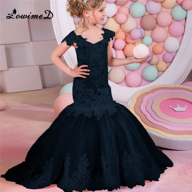Mermaid Lace Flower Girl Dress