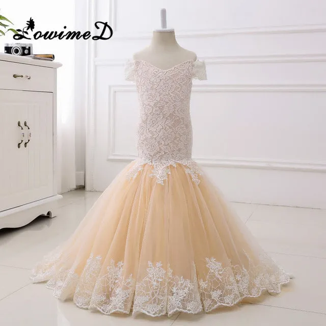 Mermaid Lace Flower Girl Dress