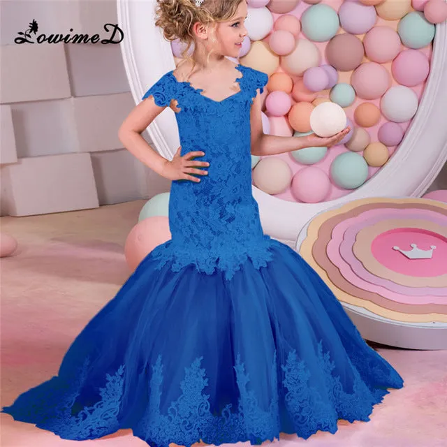 Mermaid Lace Flower Girl Dress