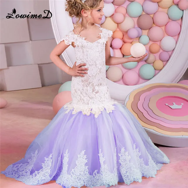 Mermaid Lace Flower Girl Dress