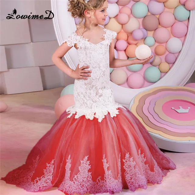 Mermaid Lace Flower Girl Dress