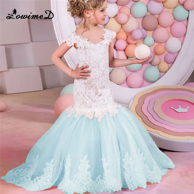 Mermaid Lace Flower Girl Dress