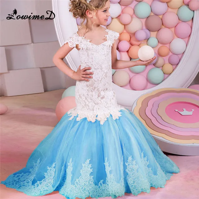 Mermaid Lace Flower Girl Dress