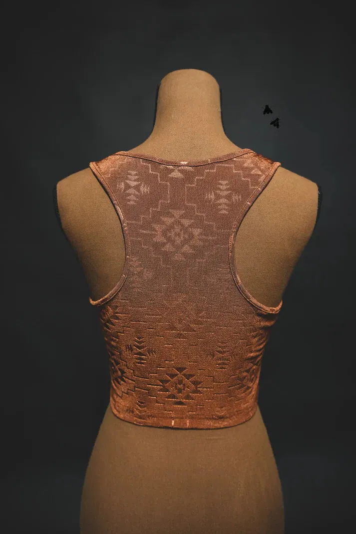 M/L - Rust Aztec Cropped Tank