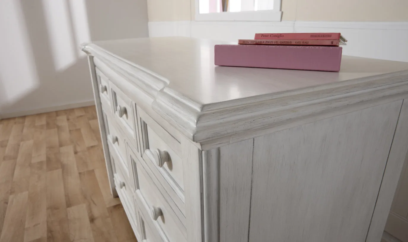 Mobilier 2 morceaux Cristallo Vintage Blanc/Cuir Gris