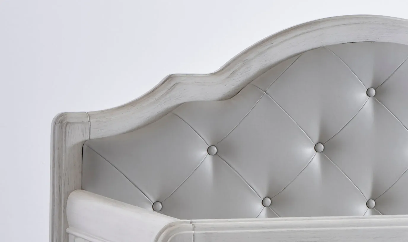 Mobilier 2 morceaux Cristallo Vintage Blanc/Cuir Gris