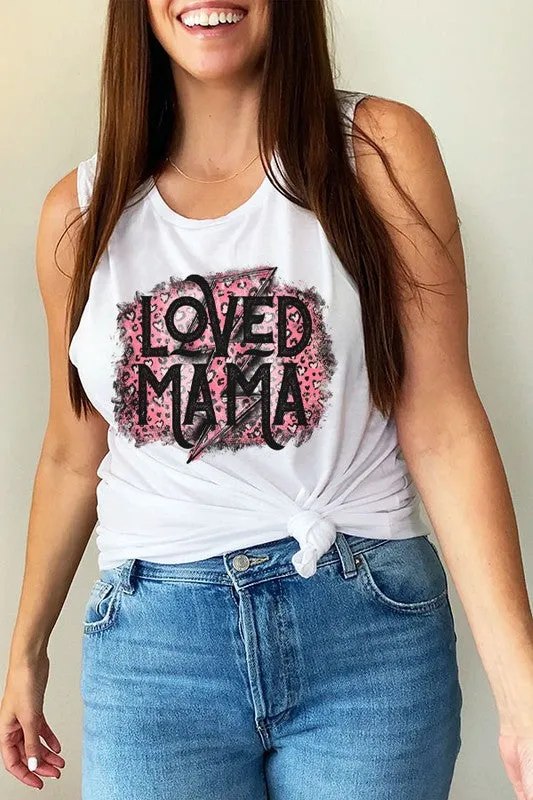Mother's Day Loved Mama Pink Black Tank Top