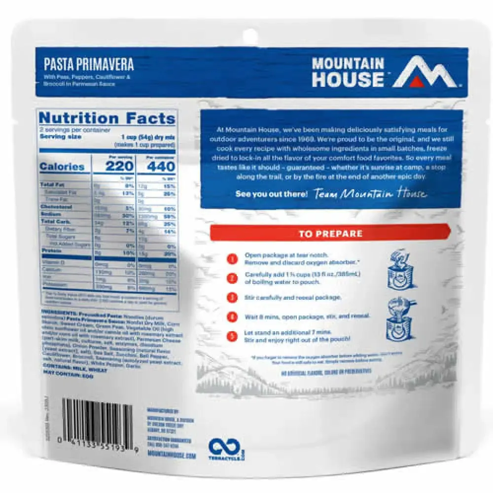 Mountain House PASTA PRIMAVERA Pouch (2 Servings)