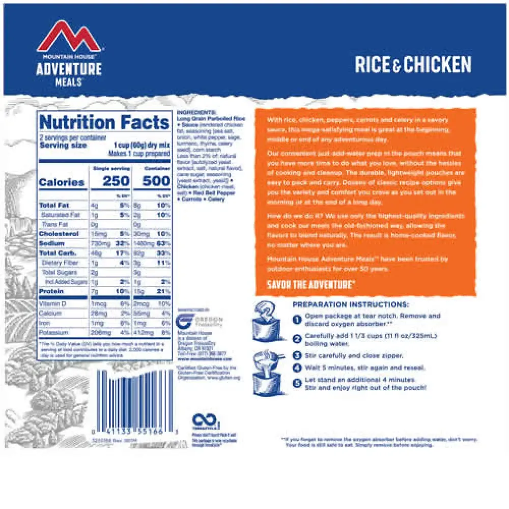 Mountain House RICE & CHICKEN Pouch (2 Servings)