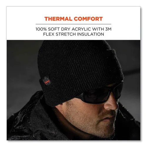 N-ferno 6811z Rib Knit Hat With Zipper For Bump Cap Insert, One Size Fits Most, Black, Ships In 1-3 Business Days