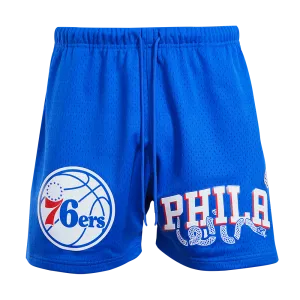 NBA PHILADELPHIA 76ERS LOGO MEN'S MESH SHORT (ROYAL BLUE)