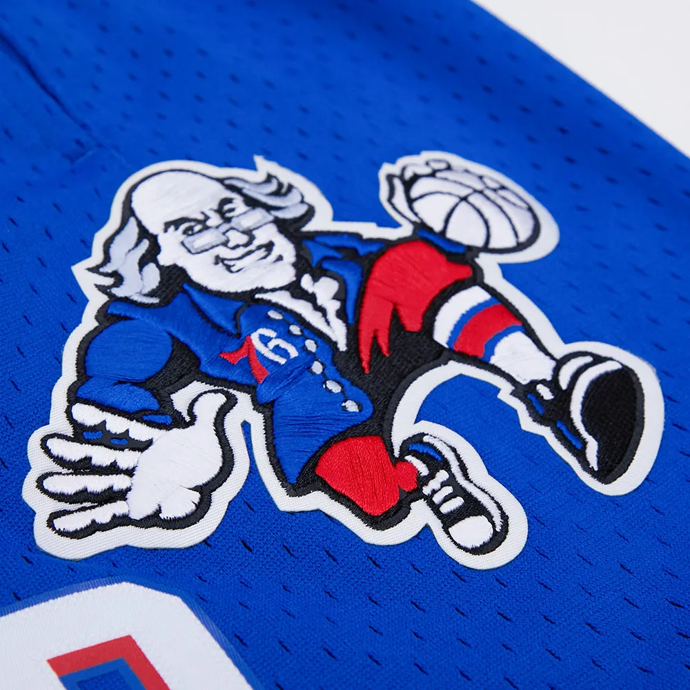 NBA PHILADELPHIA 76ERS LOGO MEN'S MESH SHORT (ROYAL BLUE)