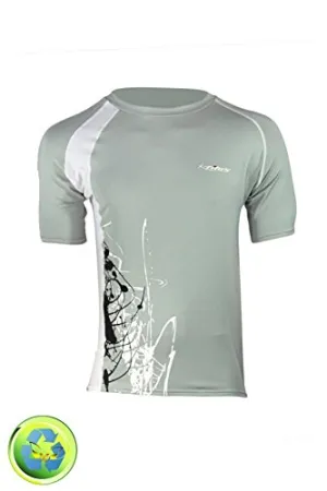 New Tilos Men's 6oz Anti-UV Short Sleeve Rash Guard - Grey/White (X-Large)