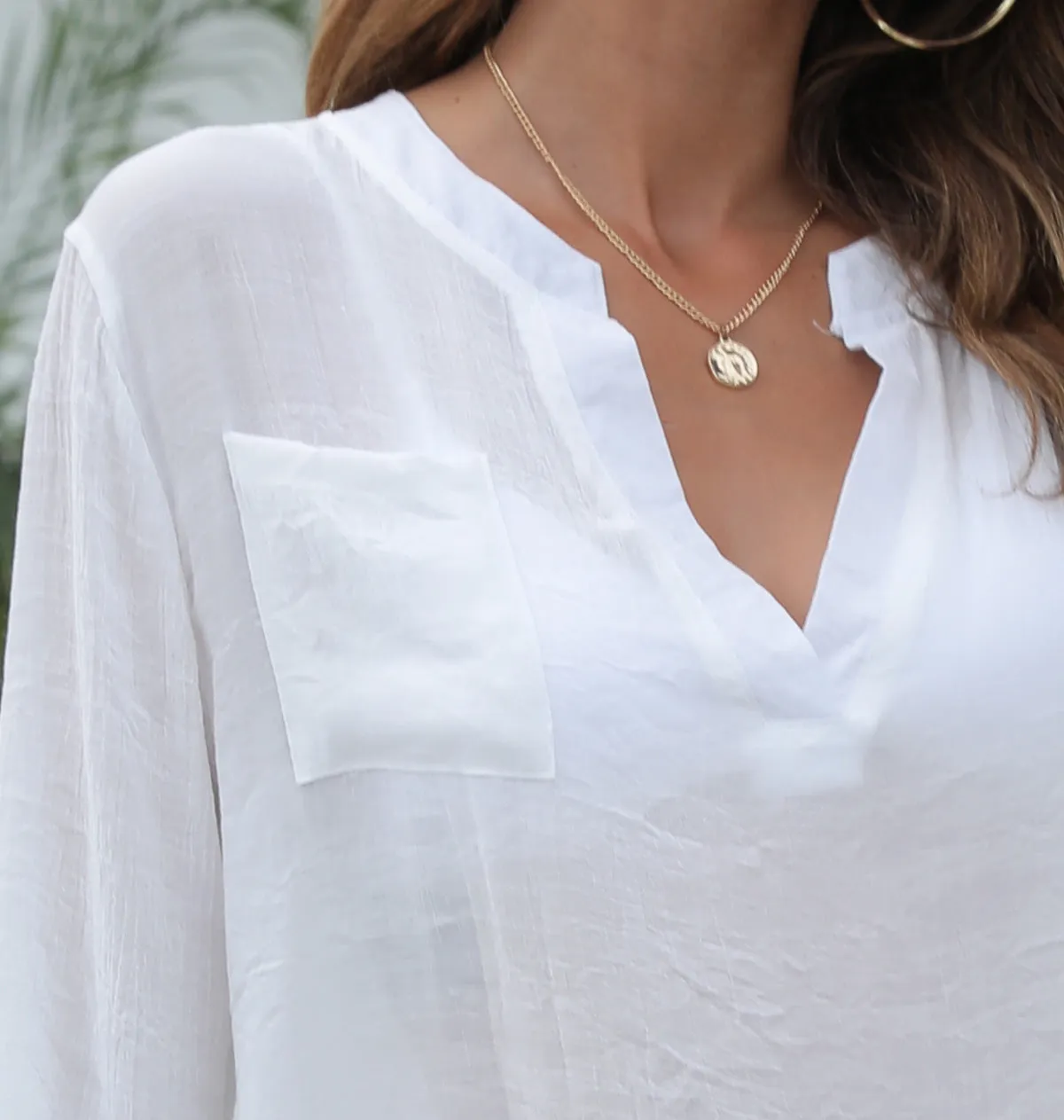 Notched Solid Color Beach Cover Up