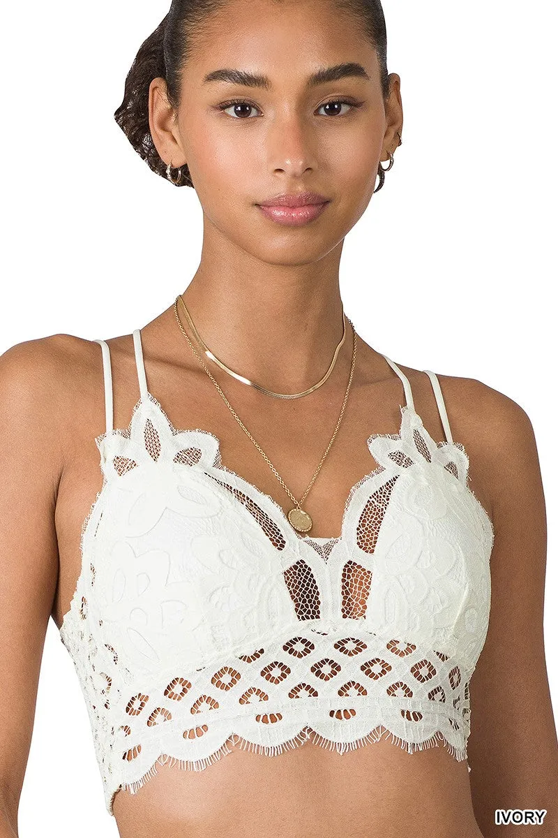 Off White Lace Bralette