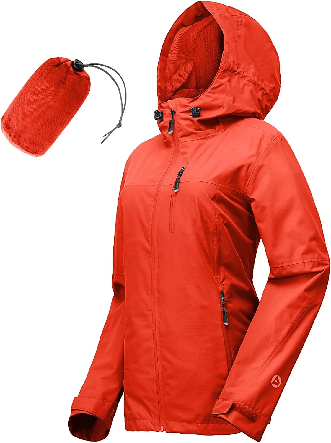 Packable Rain Jacket Women Lightweight Waterproof Raincoat with Hood Cycling Bike Jacket Windbreaker