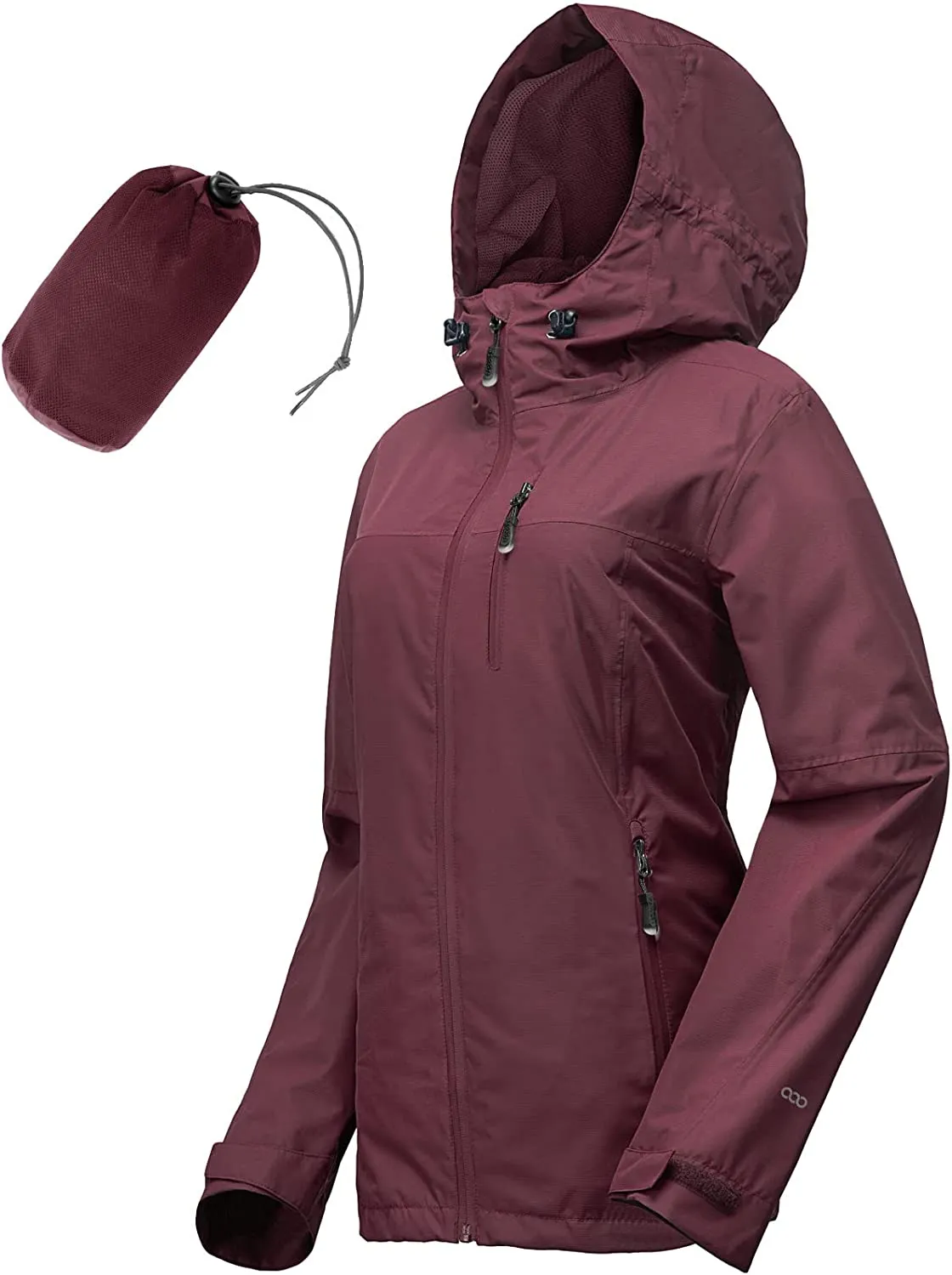 Packable Rain Jacket Women Lightweight Waterproof Raincoat with Hood Cycling Bike Jacket Windbreaker