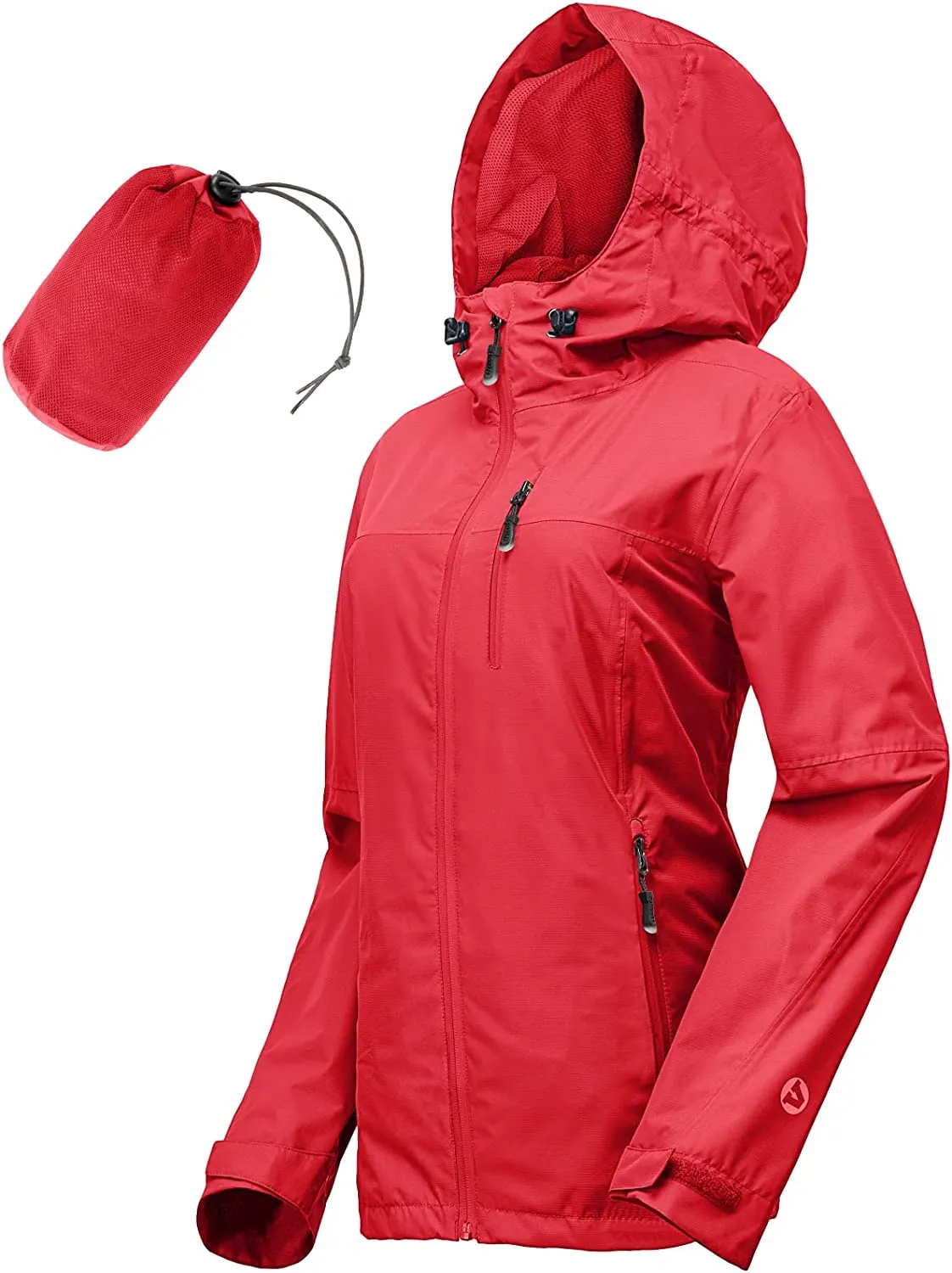 Packable Rain Jacket Women Lightweight Waterproof Raincoat with Hood Cycling Bike Jacket Windbreaker
