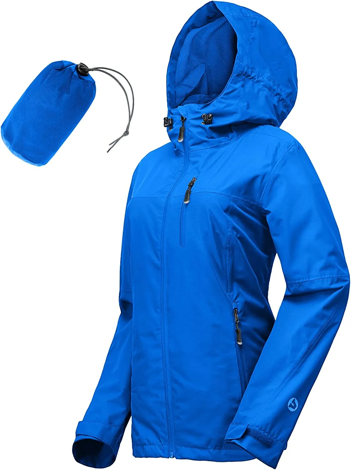 Packable Rain Jacket Women Lightweight Waterproof Raincoat with Hood Cycling Bike Jacket Windbreaker