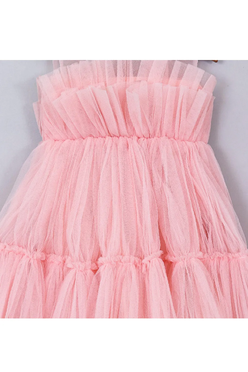 Peach Net Sleeveless Dress
