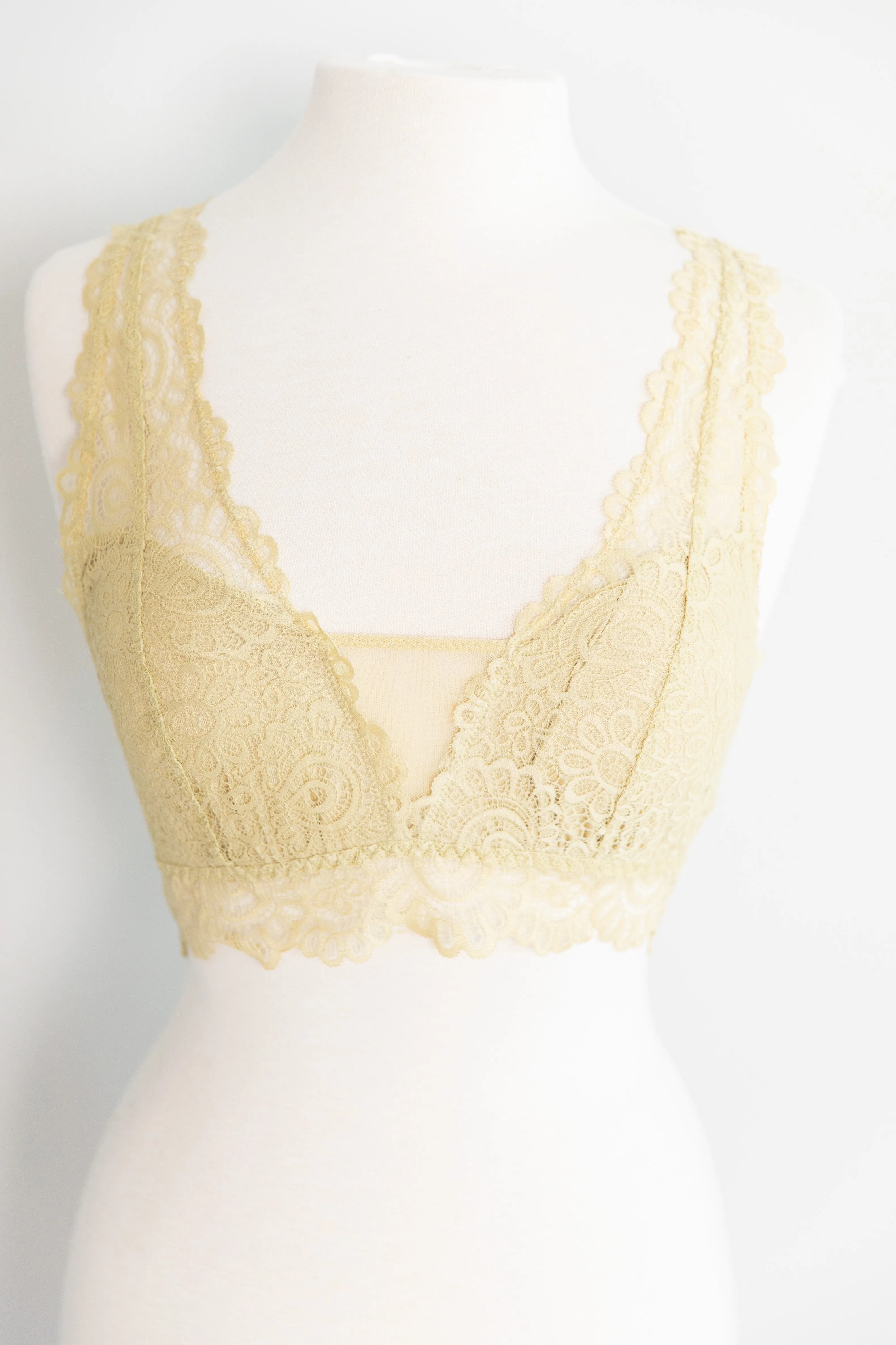 Perfect Opportunities Light Olive Lace Bralette