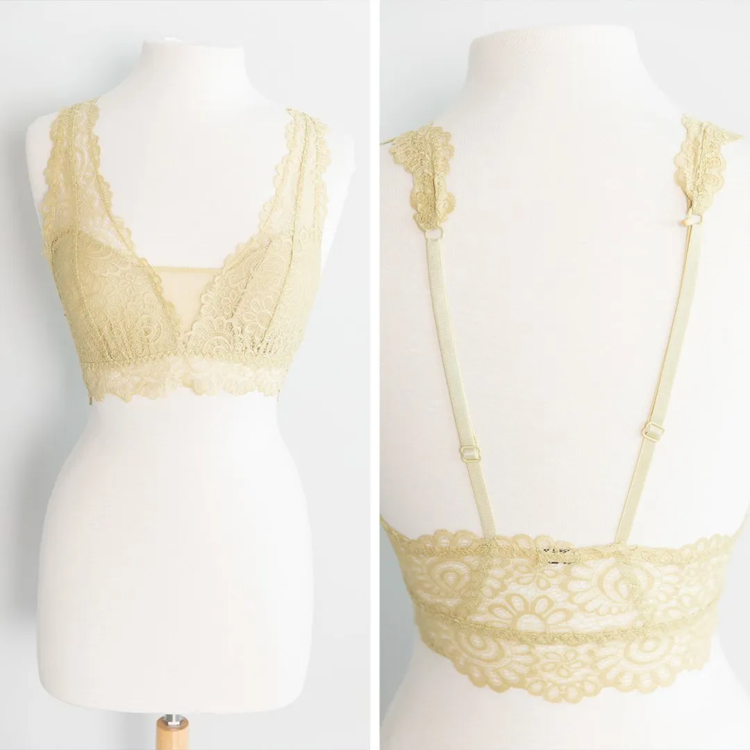 Perfect Opportunities Light Olive Lace Bralette