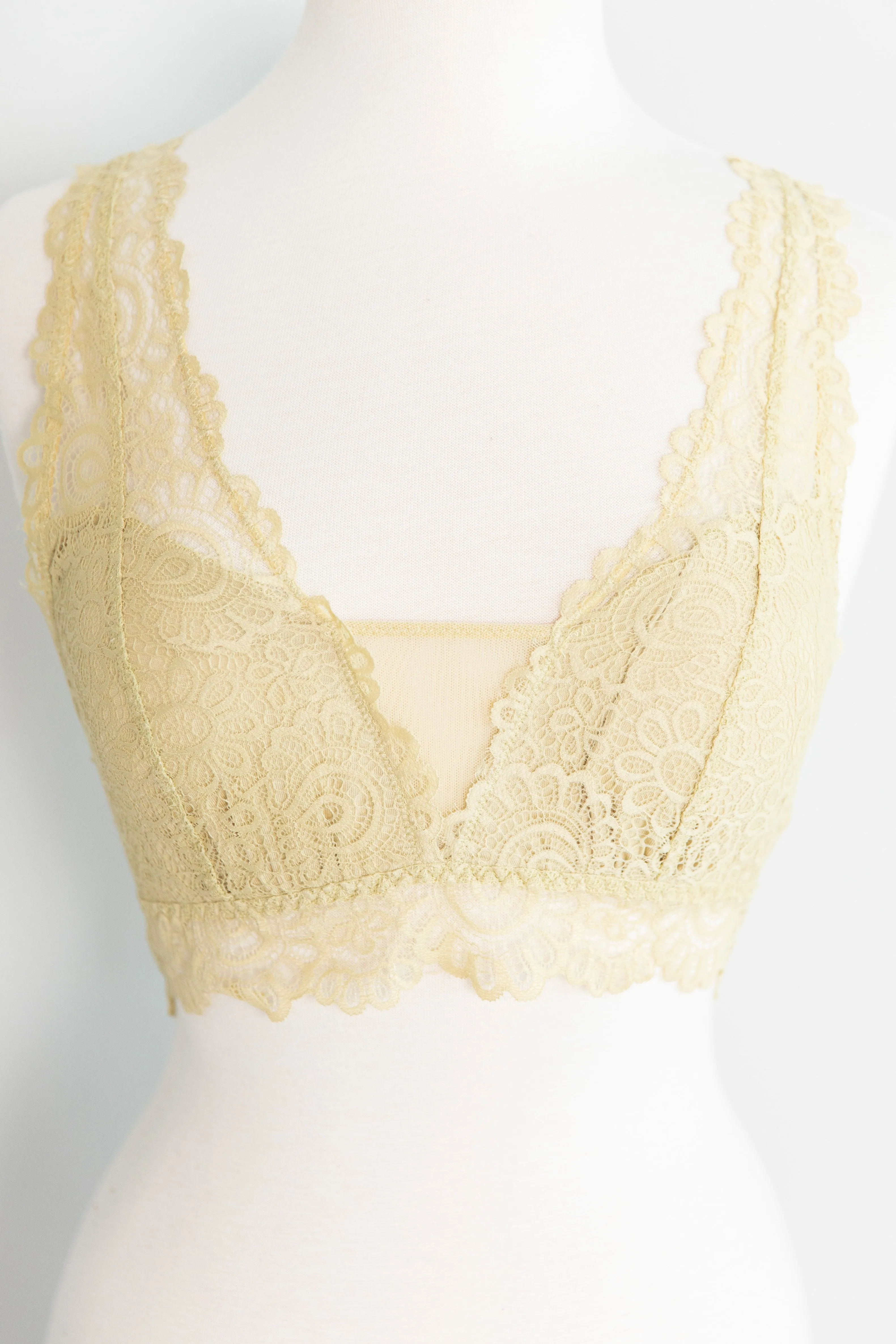 Perfect Opportunities Light Olive Lace Bralette