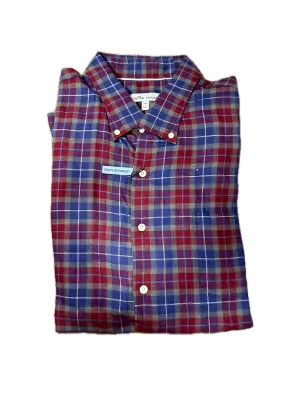 Peter Millar Navy & Crimson Plaid Button Up