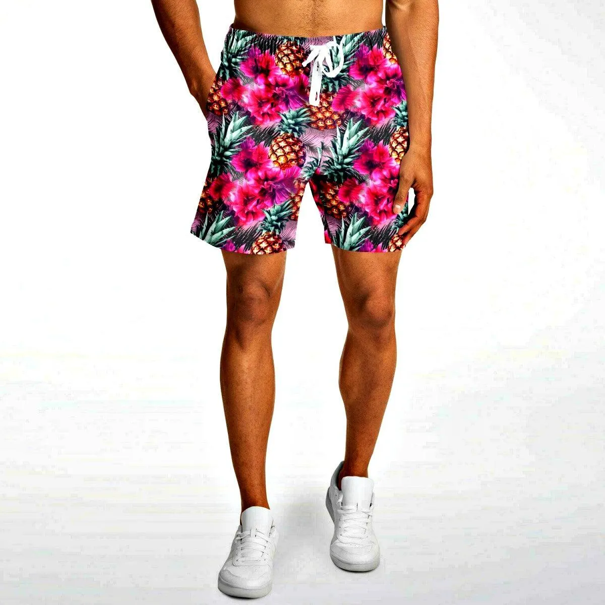 Pineapples & Hibiscus Athletic Shorts
