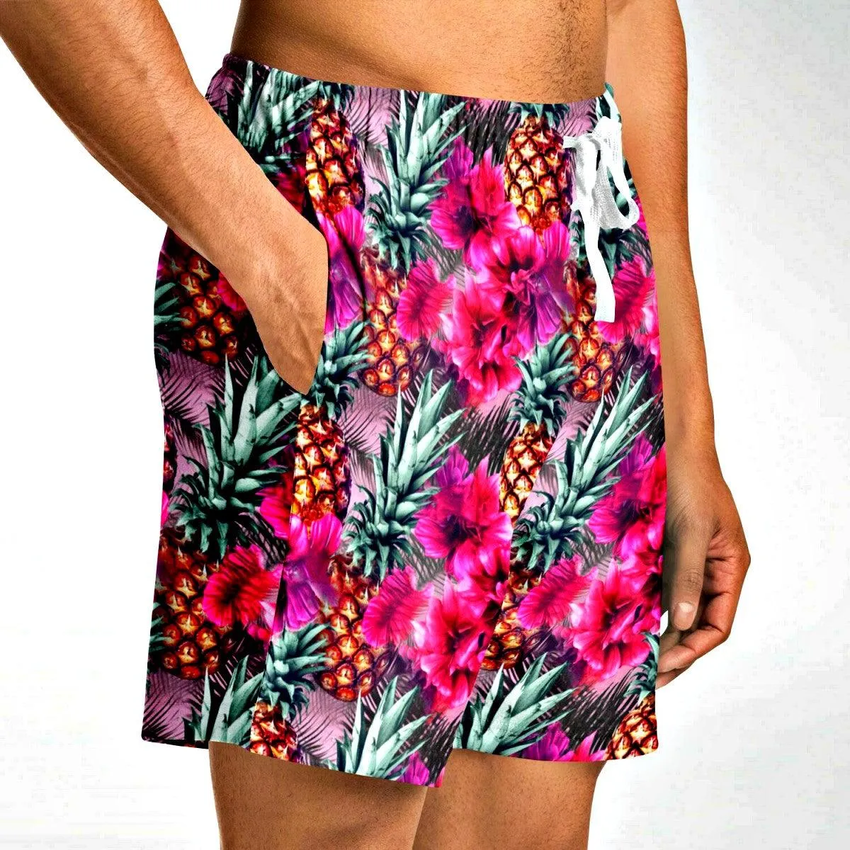 Pineapples & Hibiscus Athletic Shorts