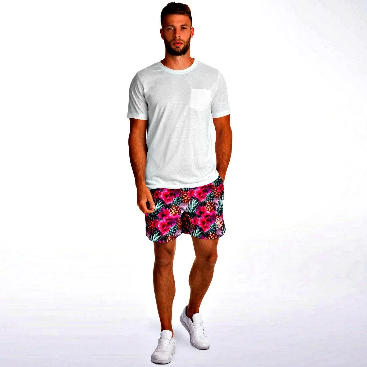 Pineapples & Hibiscus Athletic Shorts