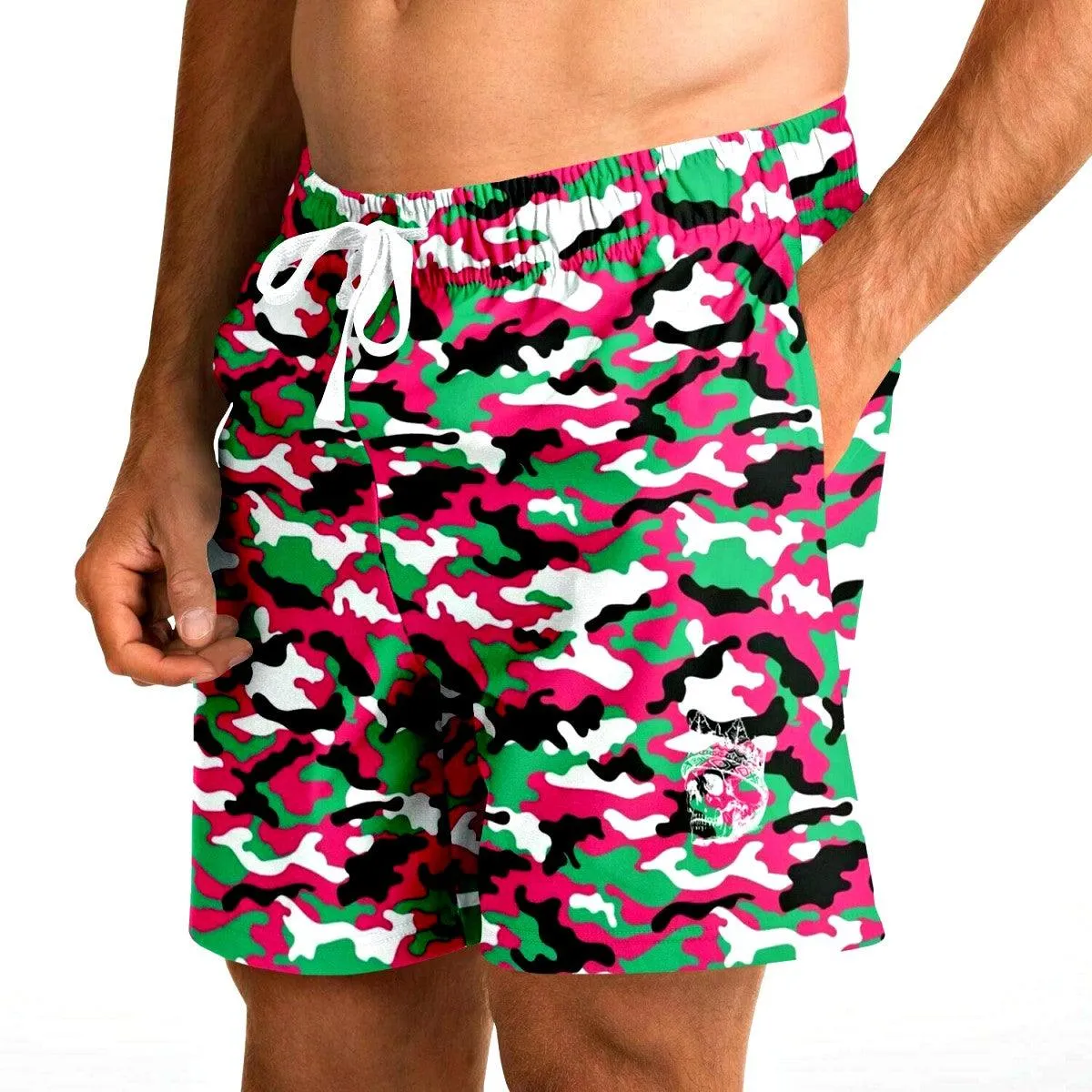 Pink & Green Camouflage Athletic Shorts