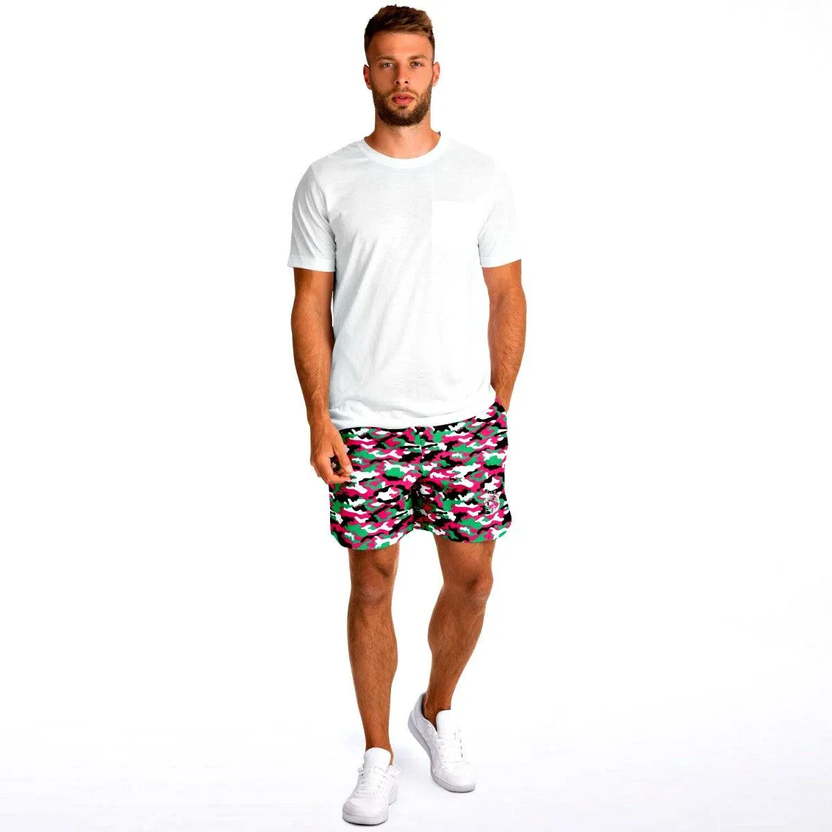 Pink & Green Camouflage Athletic Shorts