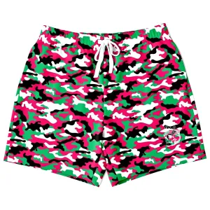 Pink & Green Camouflage Athletic Shorts