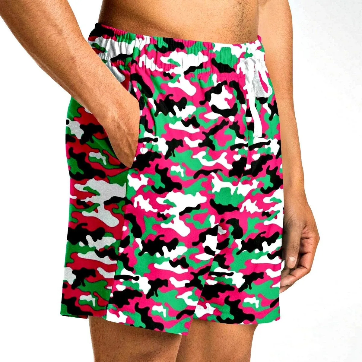 Pink & Green Camouflage Athletic Shorts