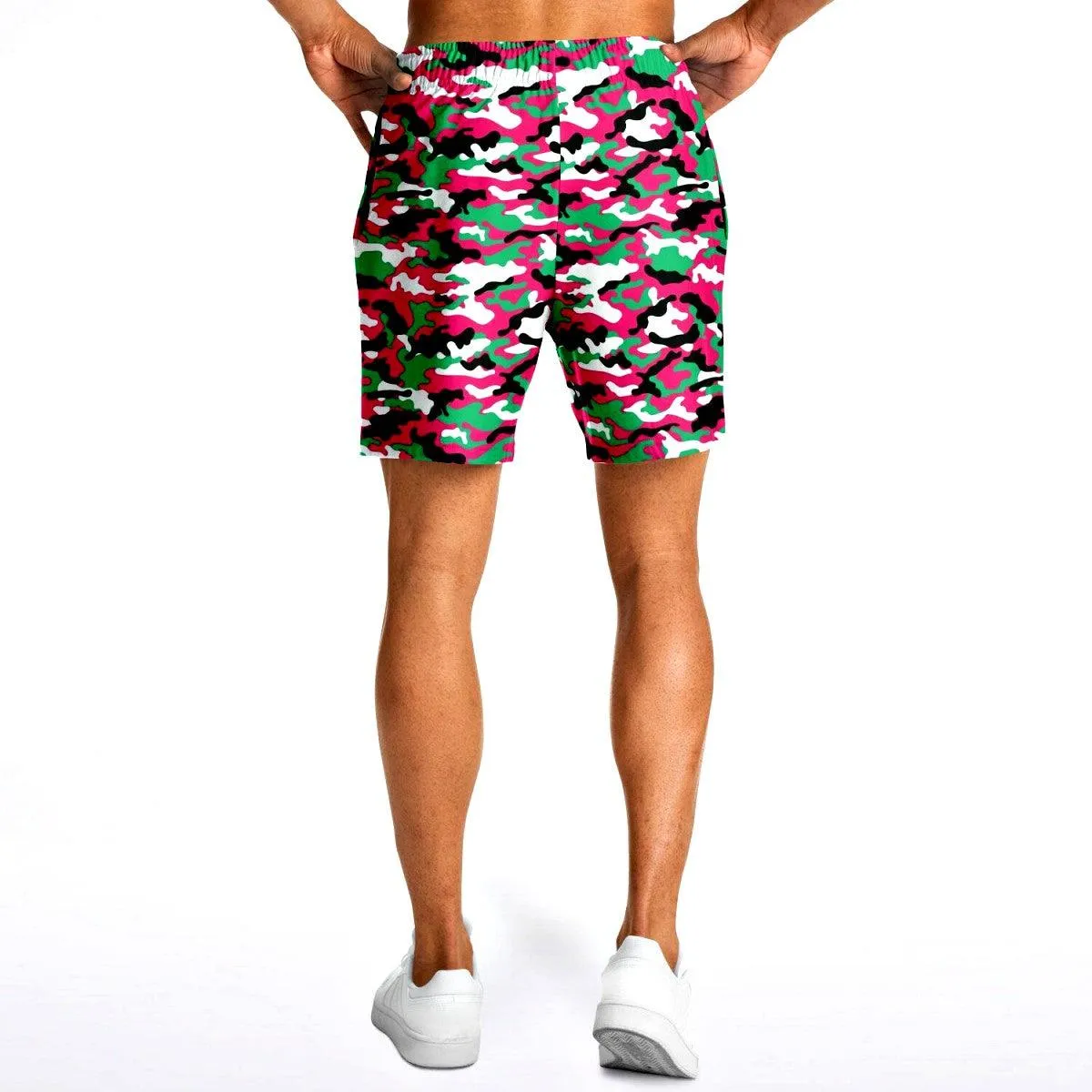 Pink & Green Camouflage Athletic Shorts