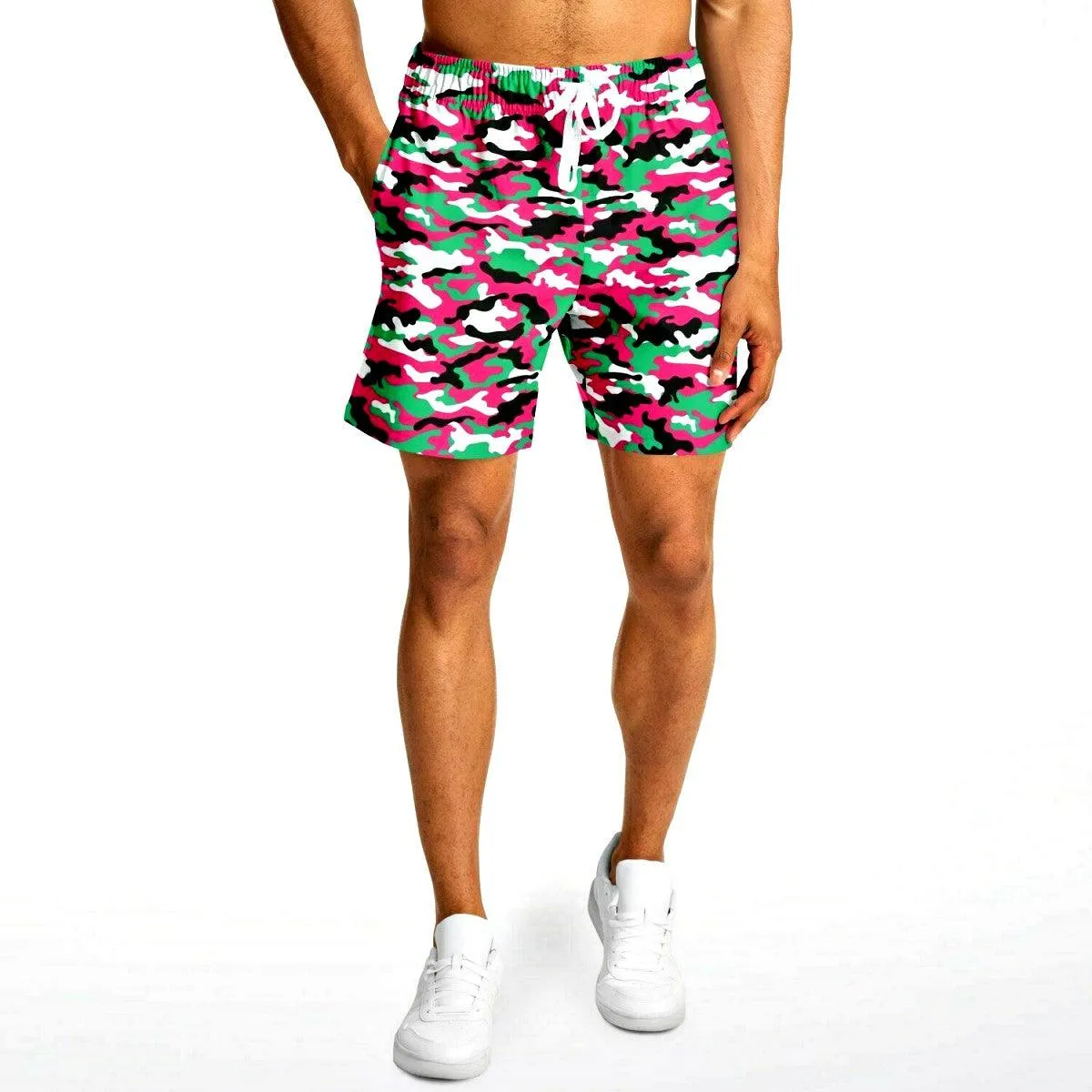 Pink & Green Camouflage Athletic Shorts