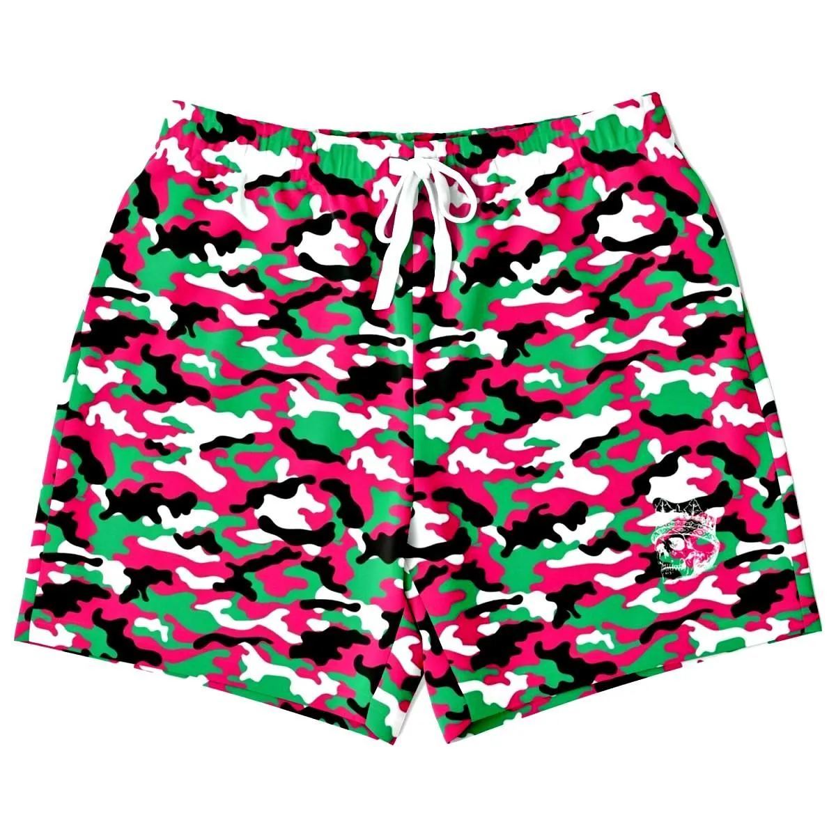 Pink & Green Camouflage Athletic Shorts