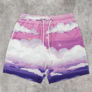 Pink Sky Vintage Mesh Shorts