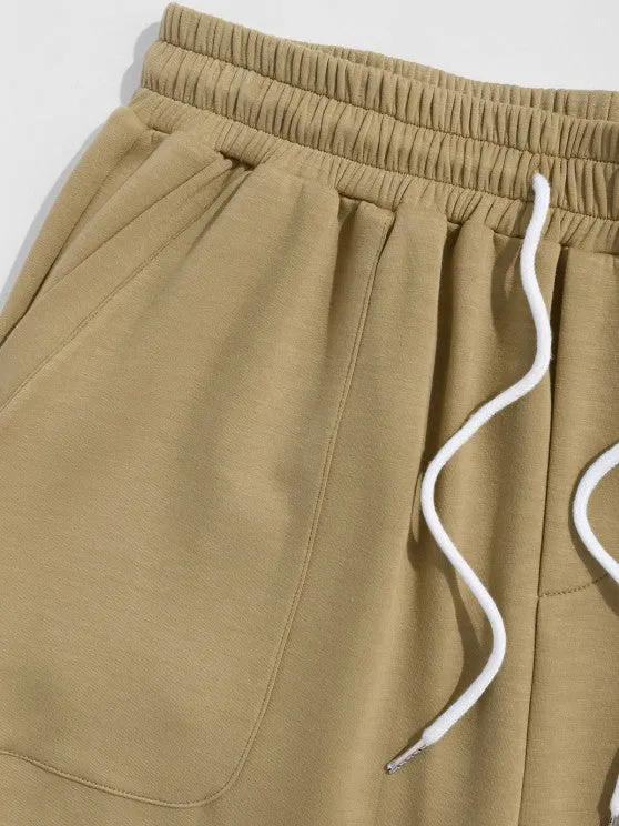 Polo Collar T Shirt And Sweat Shorts