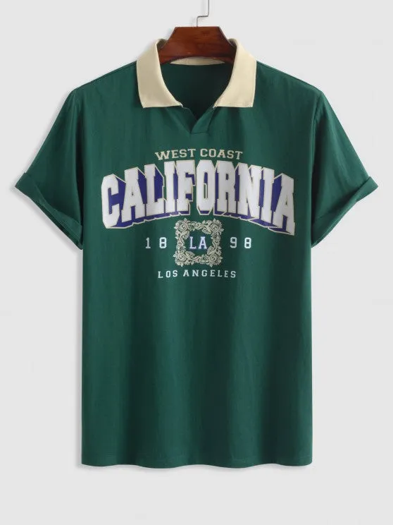 Polo Collar T Shirt And Sweat Shorts