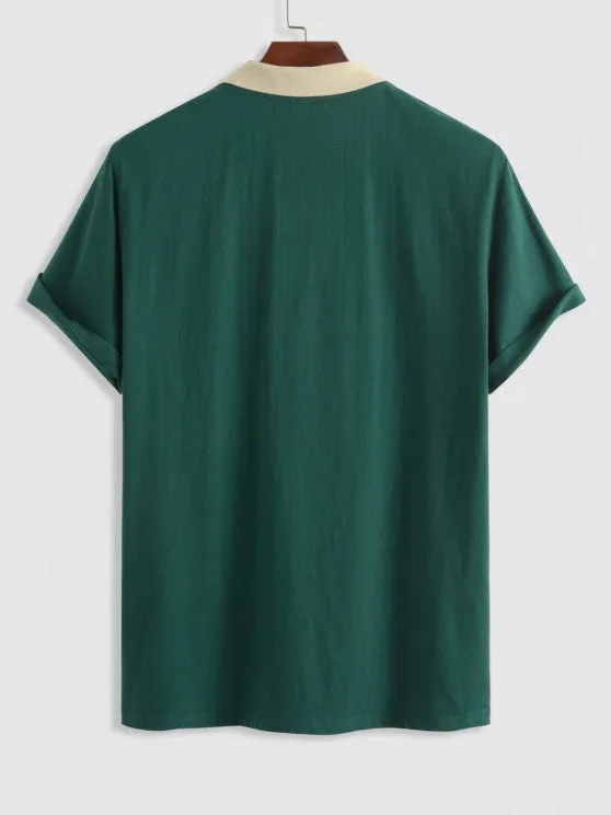 Polo Collar T Shirt And Sweat Shorts