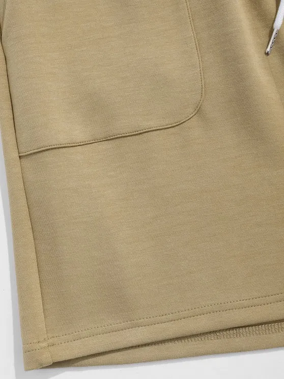 Polo Collar T Shirt And Sweat Shorts