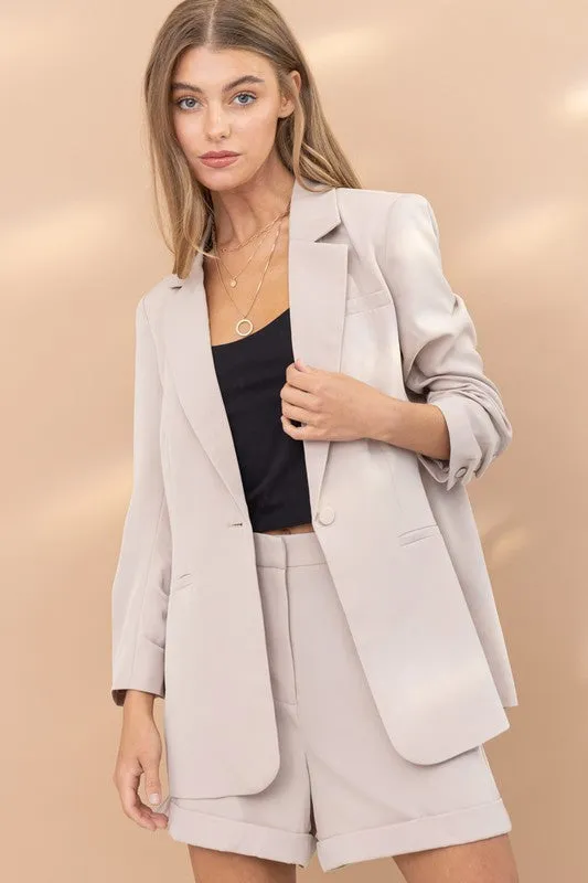 Pure Bliss- Pink Blazer and Short Set