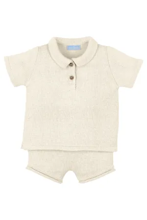 "Franklin" Sand Knit Polo Shirt & Shorts